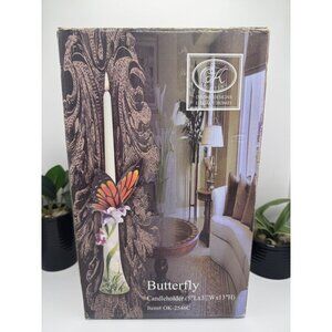 OK Lighting 13" Butterfly Candlestick Holder with Color Accents